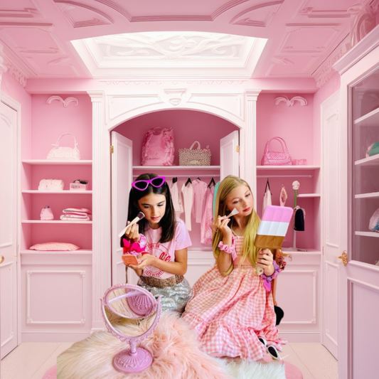 Girls Mini Poolside Hunny Pink Pearl Scrunchie