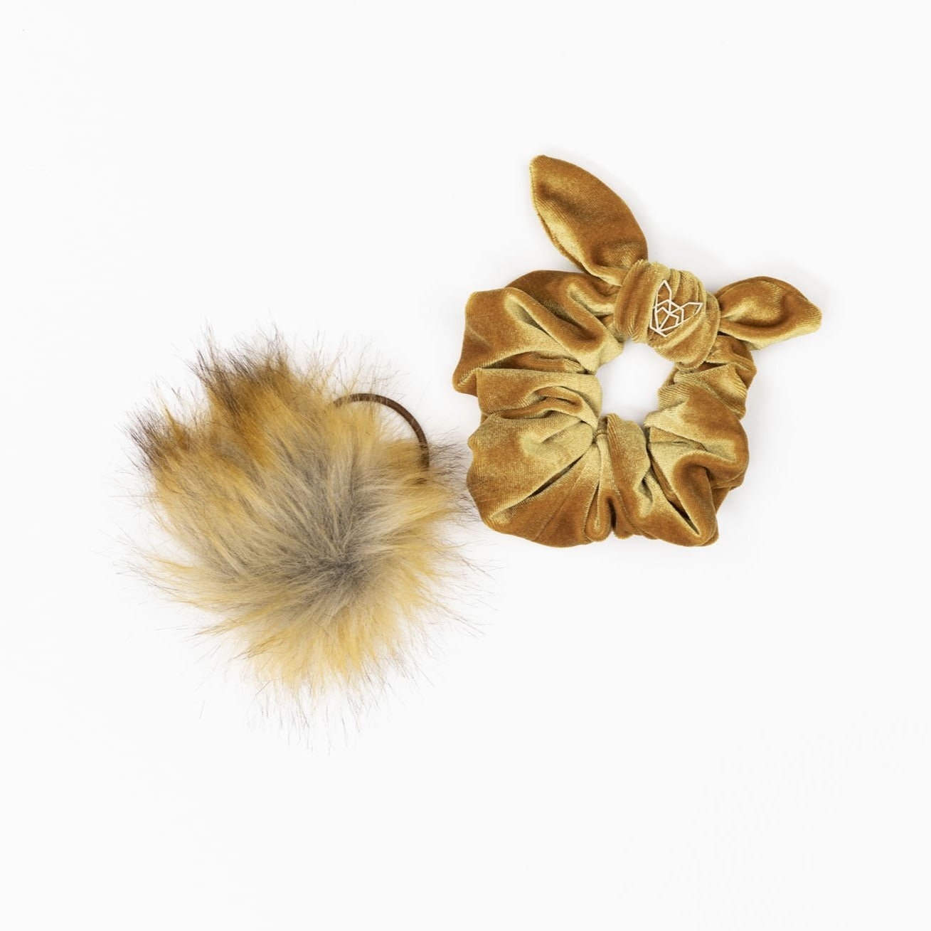 5 Pack Mini Velvet Hunny Bunny Scrunchie Set | ALMOND CREAM | GOLDEN HONEY | BLACK BEBE | BLUSH | COCONUT WHITE
