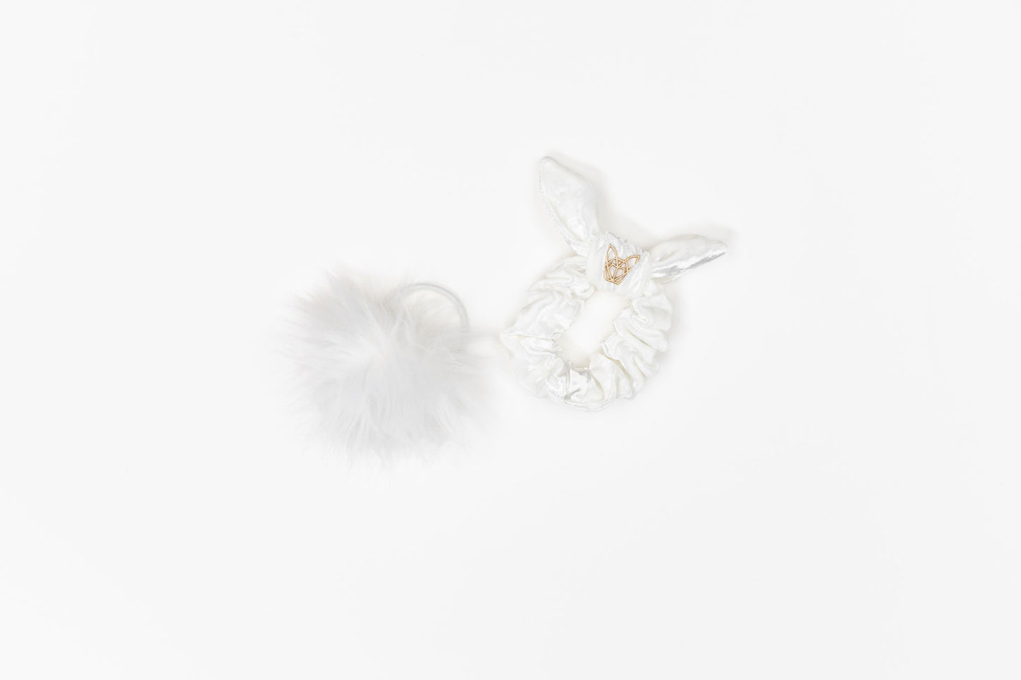 5 Pack Mini Velvet Hunny Bunny Scrunchie Set | ALMOND CREAM | GOLDEN HONEY | BLACK BEBE | BLUSH | COCONUT WHITE